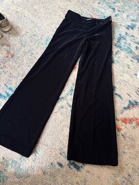 Zara Black Velvet Wide-Leg Pants